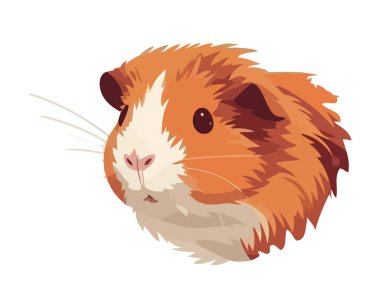 Yumuşak fare oturuyor, şirin görünüyor ve küçük simge izole