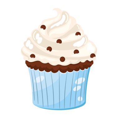 Krem şanti ikon tasarımı izole edilmiş kek