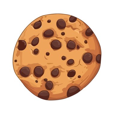 Beyaz arka planda çikolatalı tatlı topu. resimleme