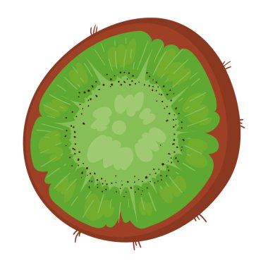 kivi meyveli tatlı ikon tasarımı izole