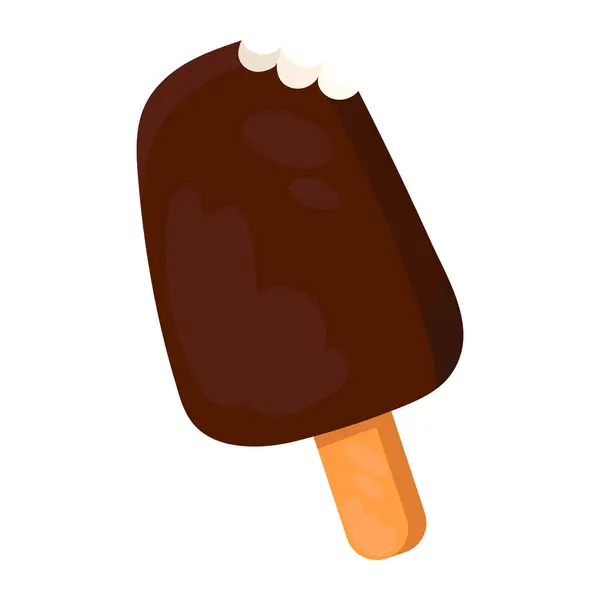 Chocolate Ice Cream Icon Design Isolated — Stock Vector
