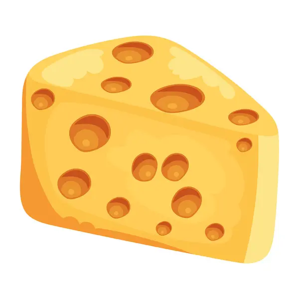切碎的奶酪图标设计孤立 — 图库矢量图片