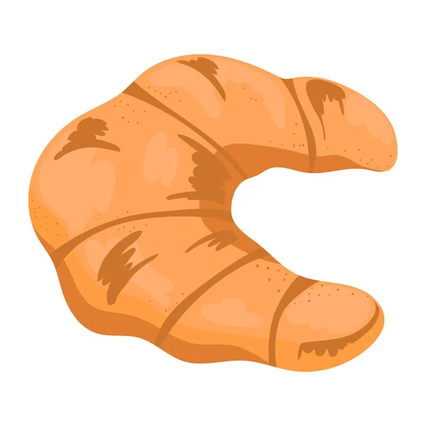 Круасан Запечений Хліб Ікона Дизайн Ізольовані — стоковий вектор