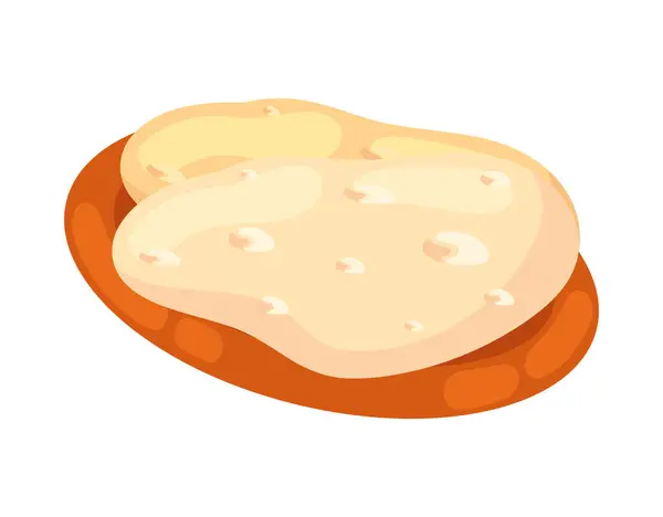 Индийский Хлеб Блюде Икона Изолированы — стоковый вектор