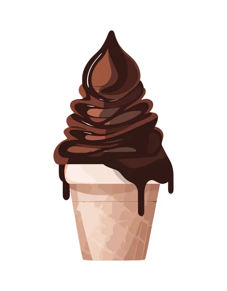 Сладкая Летняя Закуска Мороженое Конусе Иллюстрация — стоковый вектор