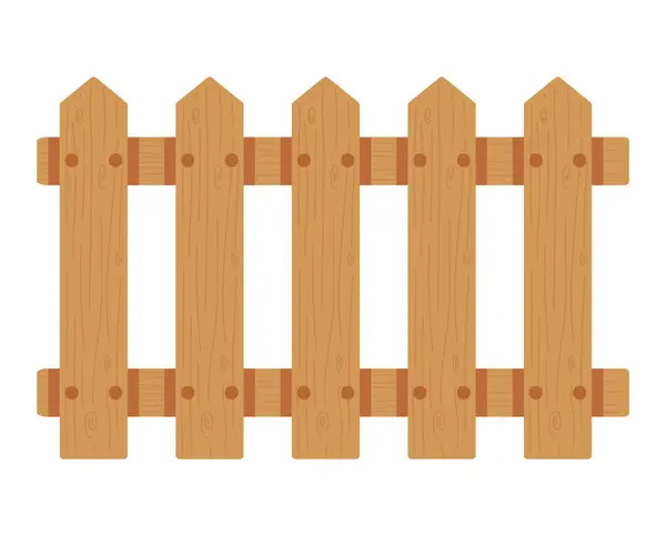 Zahrada Dřevěný Plot Dvorek Ikona Izolované — Stockový vektor