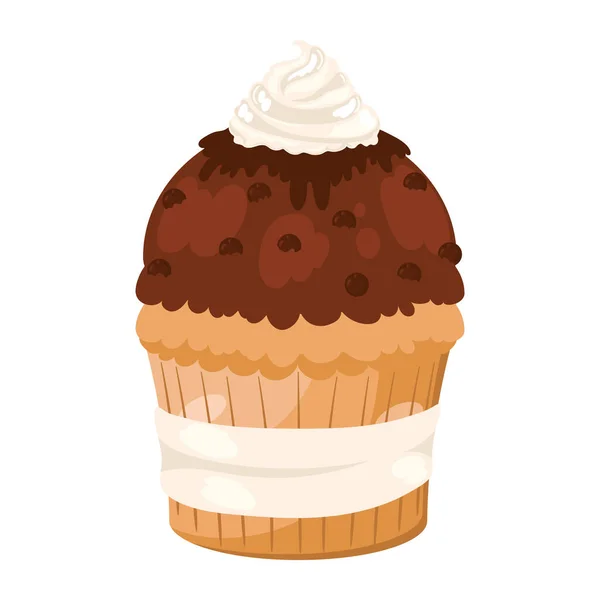 纸杯蛋糕甜食图标设计隔离 — 图库矢量图片