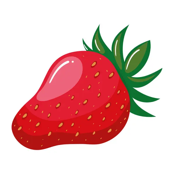 Strawberry Whole Fruit Fresh Icon Design Isolated — Stock Vector