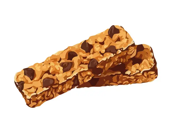 スイートスナック ホワイトバックにチョコレートクッキーヒープ イラスト — ストックベクタ