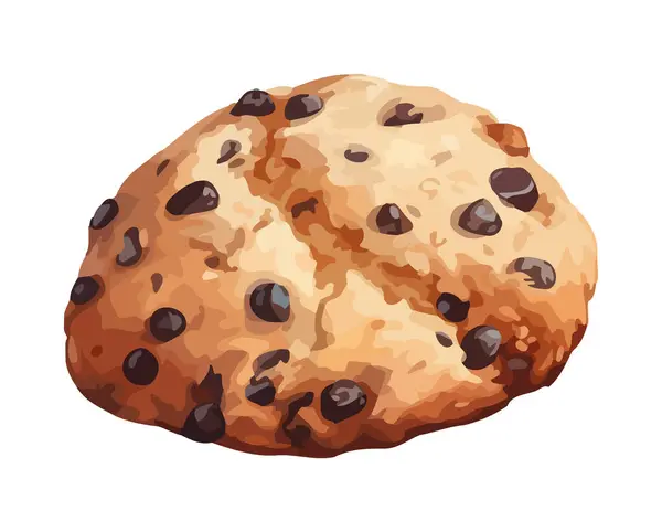 Mignon Animal Cuit Main Biscuit Chocolat Icône Collation Illustration — Image vectorielle