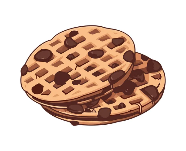 Biscuits Chocolat Gourmands Dessert Sucré Illustration — Image vectorielle
