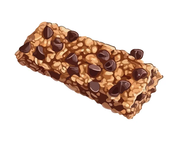 Doce Lanche Biscoito Chocolate Assado Com Amor Ilustração — Vetor de Stock