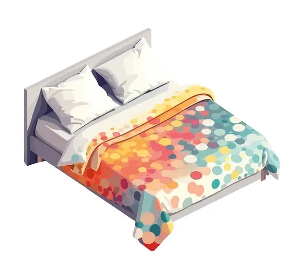 Bequeme Bettwäsche Für Ein Gemütliches Schlafzimmer Symbol Isoliert — Stockvektor