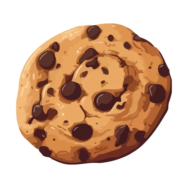 Süßes Plätzchen Symbol Gebacken Mit Schokolade Güte Illustration — Stockvektor