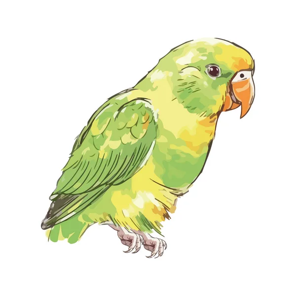 Kolorowe Macaw Siedzi Gałęzi Ikonie Dżungli Odizolowany — Wektor stockowy