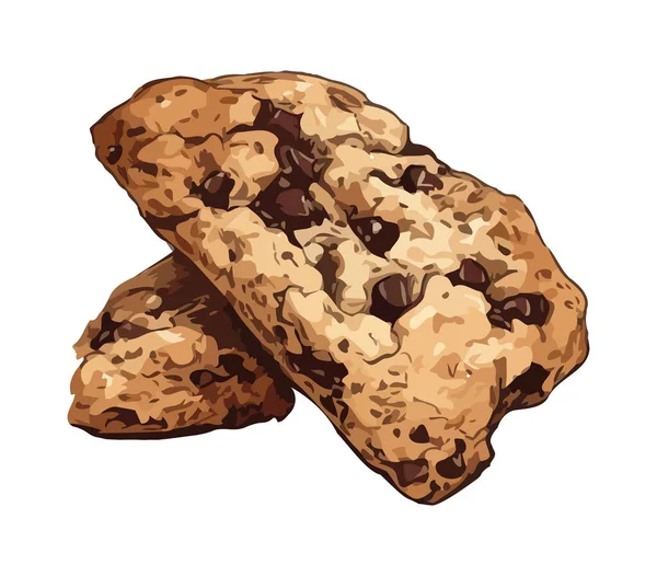 Croquis Biscuit Gastronomique Dessiné Main Sur Farine Biologique Illustration — Image vectorielle