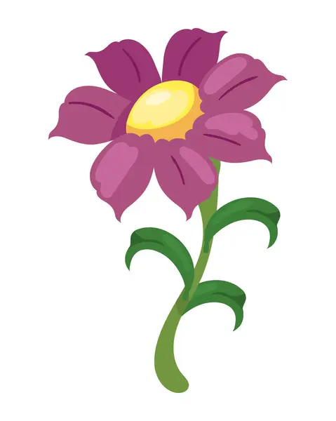 紫色花卉图标孤立的插图 — 图库矢量图片