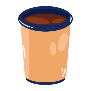 Sıcak bir bardak taze izole edilmiş ikon.