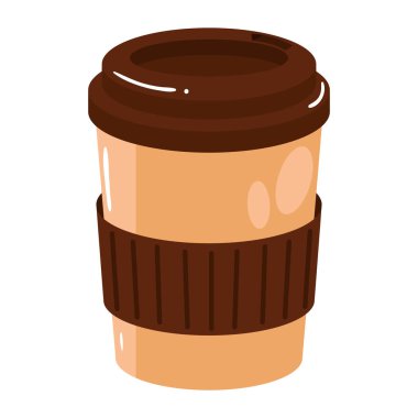 Sıcak bir içecek bardağı izole edilmiş ikon.