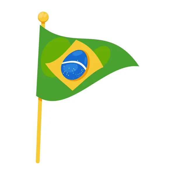Бразильський День Святкування Вечірка Прапор Ізольовані — стоковий вектор