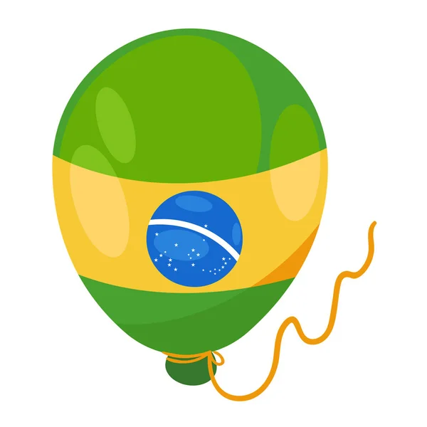 Brazil Day Celebration Balloon Icon Isolated — Stock Vector