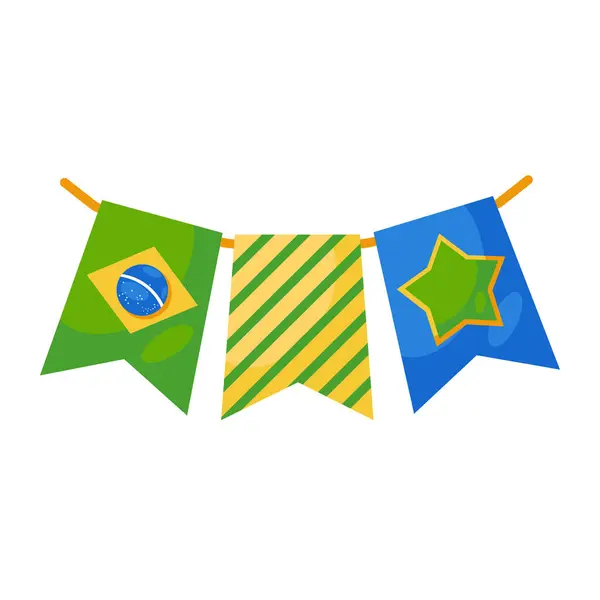 Изолированная Икона Гирлянды Дня Бразилии — стоковый вектор