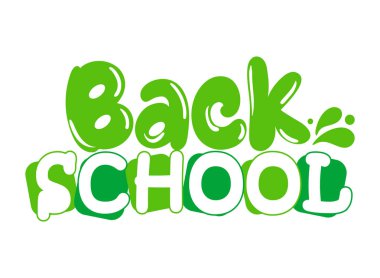 Okula geri dön yeşil harf simgesi izole