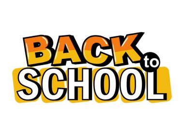 Okula geri metin simgesi izole