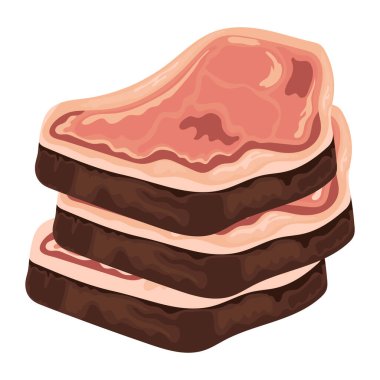 Et yığını biftek simgesi izole edildi