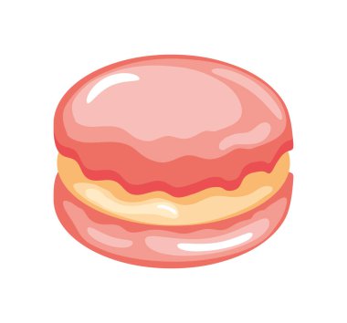 Tatlı kremalı pasta ikonu izole edildi.