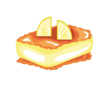 Tatlı limonlu pasta ikonu izole edildi
