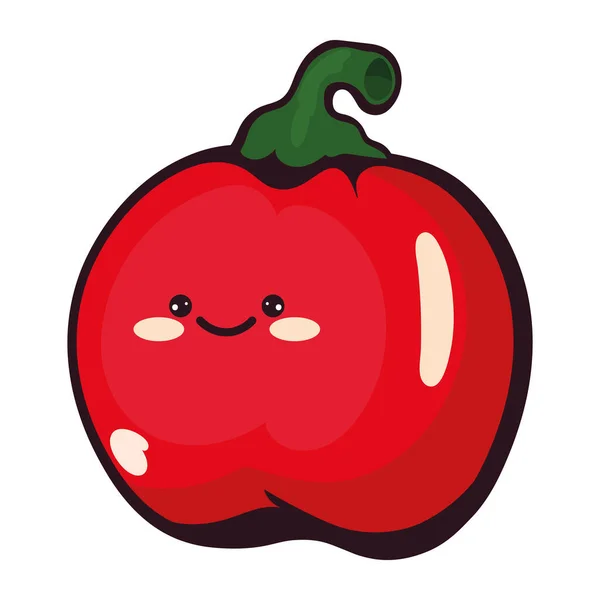 Otoño Kawaii Tomate Icono Aislado — Vector de stock