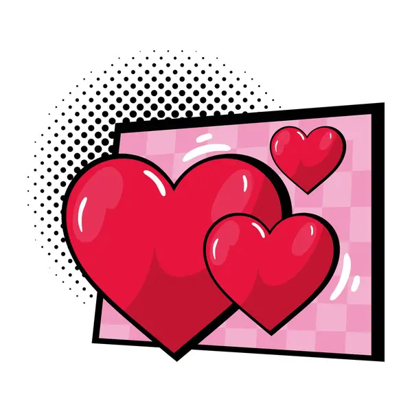 Kärlek Pop Konst Romantisk Ikon Isolerad — Stock vektor