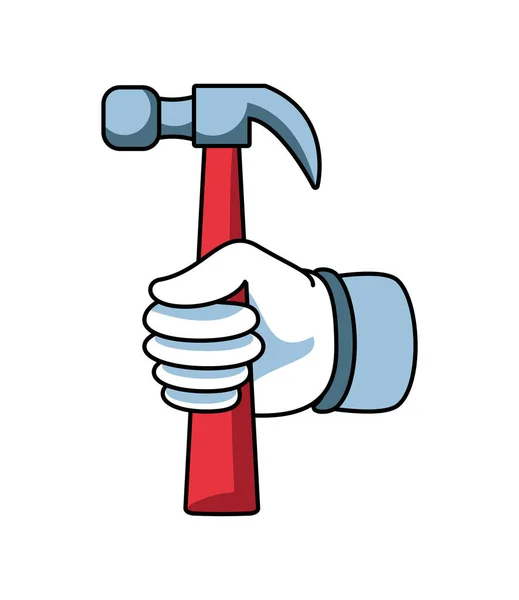Hand Mit Werkzeugsymbol Isoliert — Stockvektor
