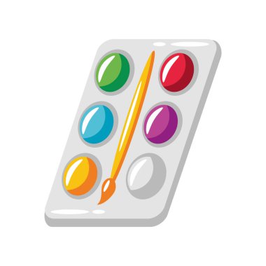 suluboya palet arz simgesi izole edildi