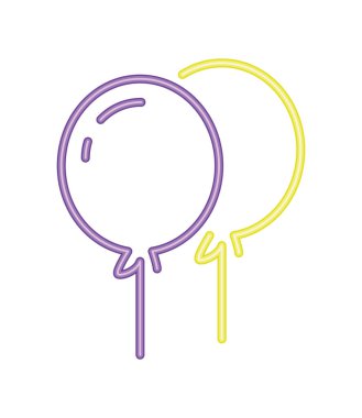 Helyum neon balonu ışıltısı simgesi izole edilmiş vektör