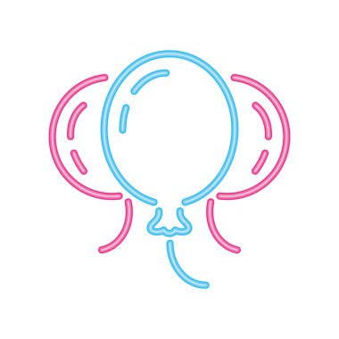 Helyum neon balonları bayram simgesi izole edilmiş vektör