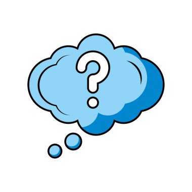 Sorgulama işaretli konuşma balonu Bulut izole simgesi