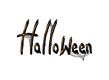 Cadılar Bayramı harfleri yazı tipi çizimi izole edildi