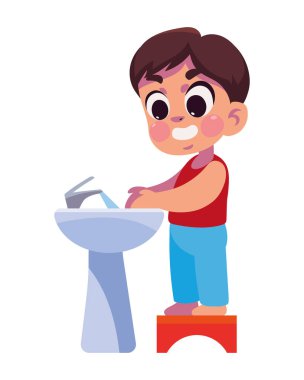 çocuk el yıkama simgesi izole