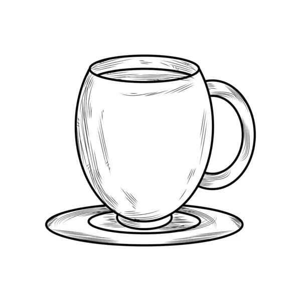 Καφέ Φλυτζάνι Κλήρωση Ποτό Απεικόνιση Απομονωμένο — Διανυσματικό Αρχείο