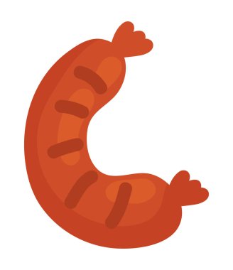 Izgara sosis ikonu izole edilmiş.