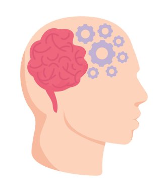 profil beyin süreci çizimi izole edildi