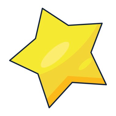 90 'ların pop sanat tarzı yıldız simgesi izole edildi