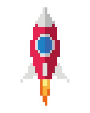 savaş gemisi piksel oyunu izole edilmiş simgesi