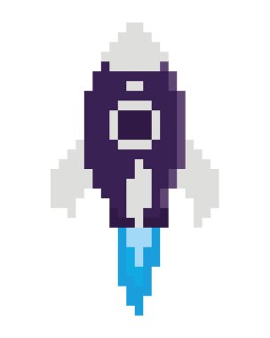 Savaş gemisi pikselleri izole edilmiş simge