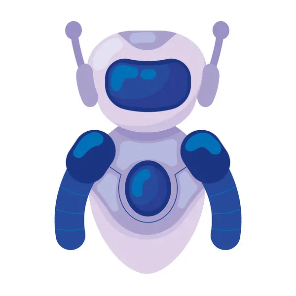 Robot Technology Front View Isolated Icon — Stock Vector