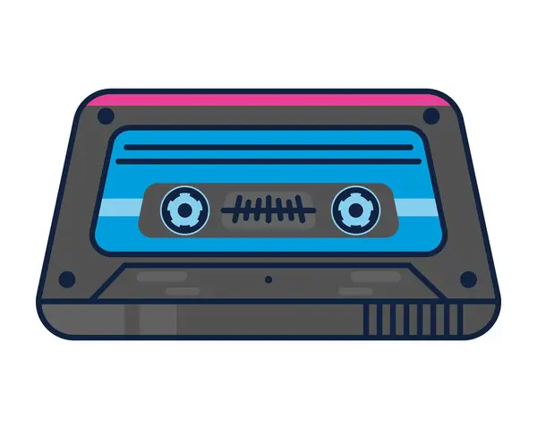 Nineties Pop Art Style Cassette Icon Isolated — Stock Vector