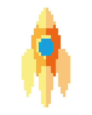 Savaş gemisi piksel teknolojisi izole edilmiş simge