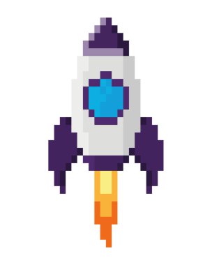 savaş gemisi pikselleri izole edilmiş simge